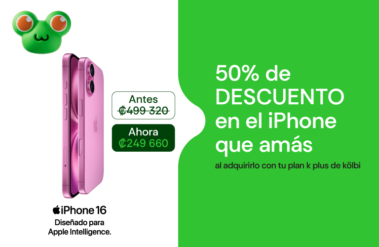 Enamorate del iPhone 16 a 50% de descuento