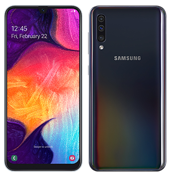 Samsung Galaxy A50 frente y atrás