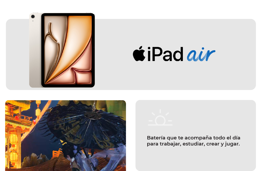 iPad air, con bateria que te acompaña todo el día