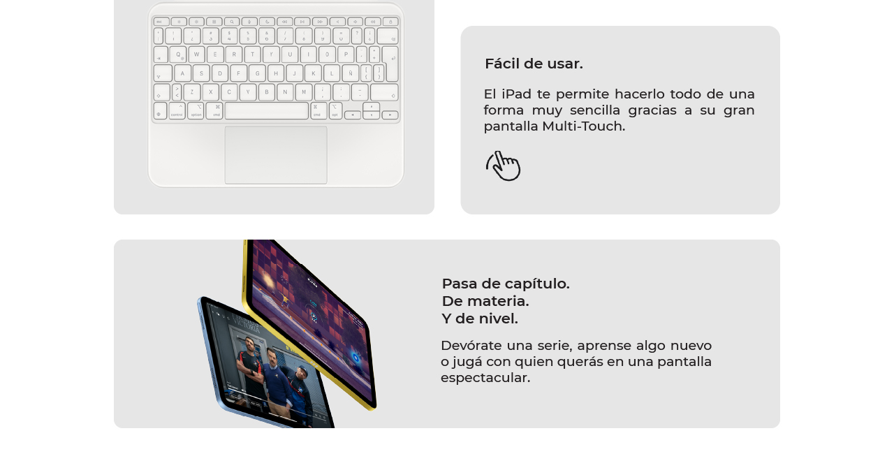 Fácil de usar con su gran pantalla Multi-Touch