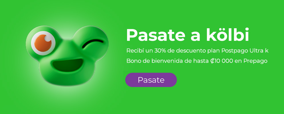 Pasate a kölbi y recibí un 30% de descuento en plan postpago o bono de 10.000 colones en prepago