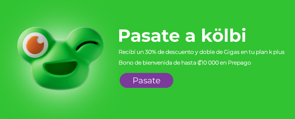Pasate a kölbi y recibí un 30% de descuento en plan postpago o bono de 10.000 colones en prepago