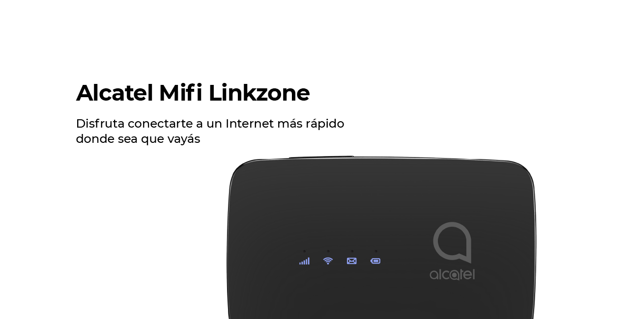Disfrutá conectarte a un Internet más rápido donde sea que vayás con el MIFI Alcatel LINKZONE