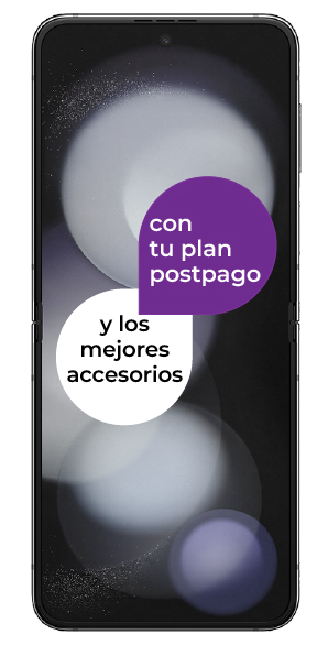 Samsung Galaxy Z Flip5 vista frontal extendido