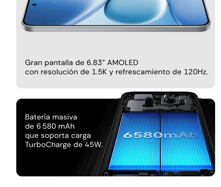 Batería masiva de 6 580 mAh