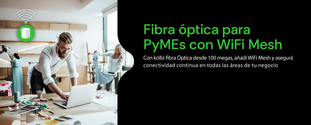 Con fibra Óptica desde 100 megas, añadí WiFi Mesh y asegurá conectividad de tu negocio