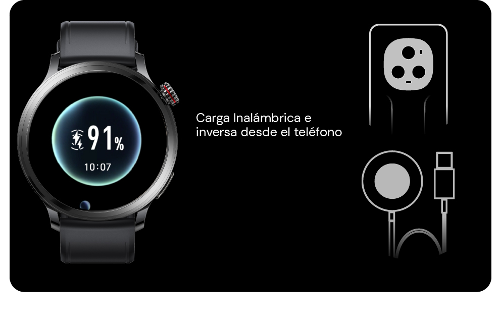 HONOR Watch 4 Pro: fcarga inalámbrica e inversa desde el teléfono