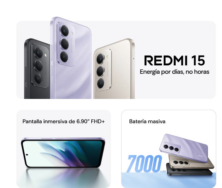 Xiaomi Redmi 15 energía por días, no horas