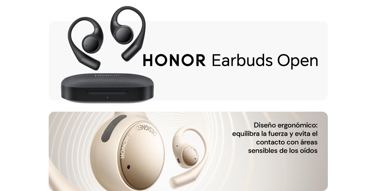 HONOR Earbuds Open diseño ergonómico