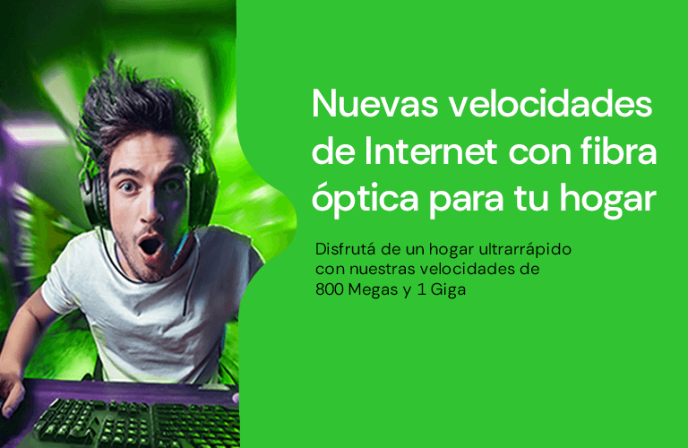 Disfrutá de hasta 500 Mbps con fibra óptica. Nuevos precios para navegar mejor que nunca