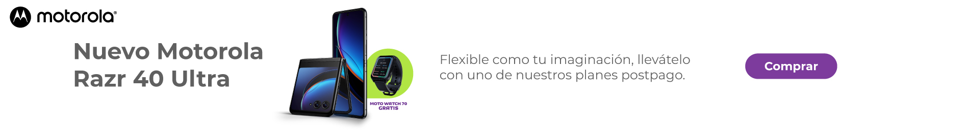 Nuevo Motorola Razr 40 Ultra, flexible como tu imaginación, llevatelo nuestros planes postpago