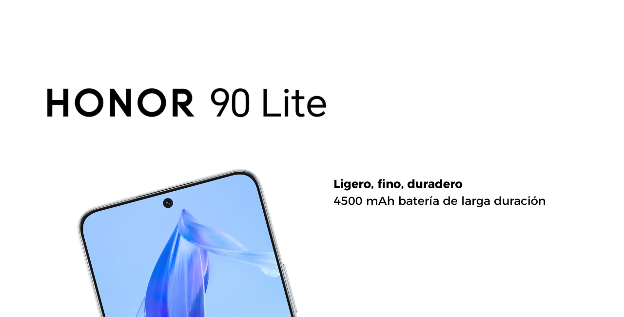 HONOR 90 Lite, ligero, fino, duradero. 4500 mAh batería de larga duración