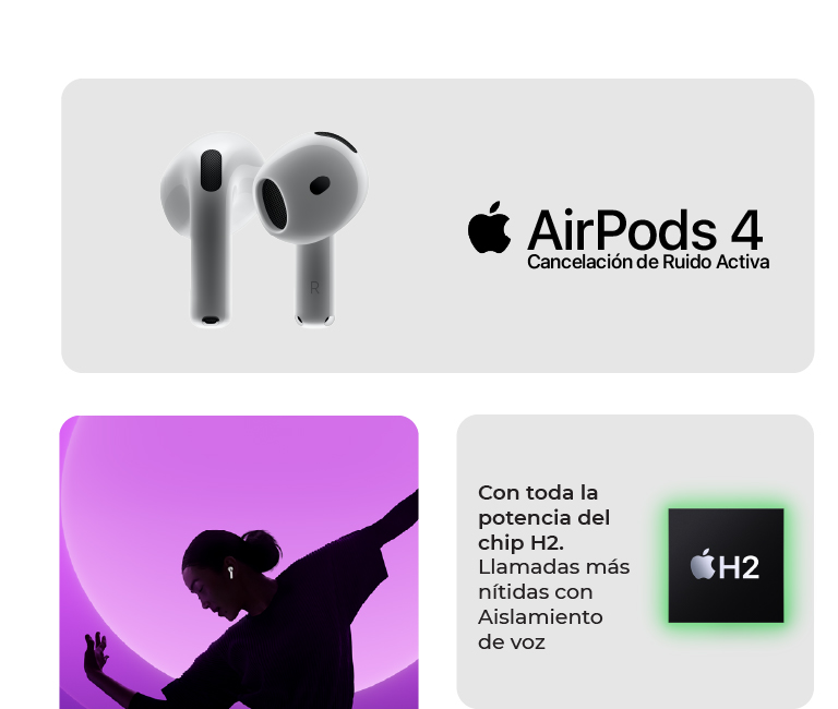 AirPods 4 con audio espacial personalizado para un sonido envolvente