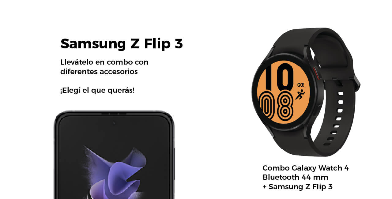 Combo reloj Galaxy 4 de 44 mm + Samsung Z Flip 3
