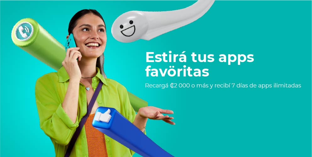 Recargá 2000 colones o más y recibí 7 días de apps ilimitadas. Conocé más acá