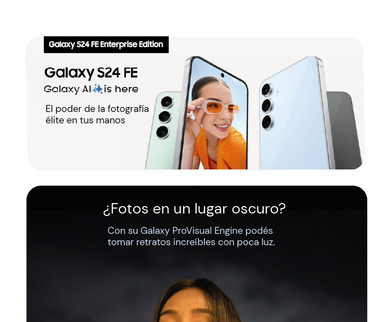 Galaxy S24 FE Enterprise Edition El poder de la fotografía élite en tus manos