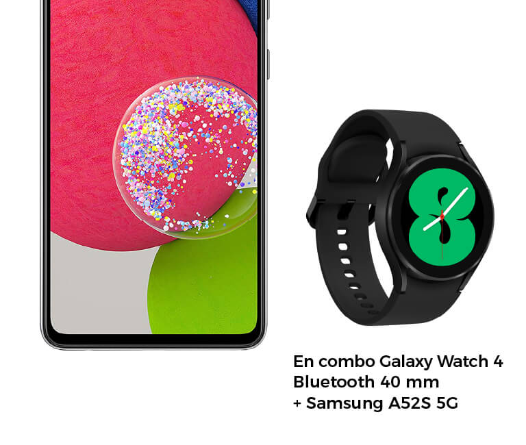 Combo reloj Galaxy 4 de 40 mm + Samsung A52S 5G