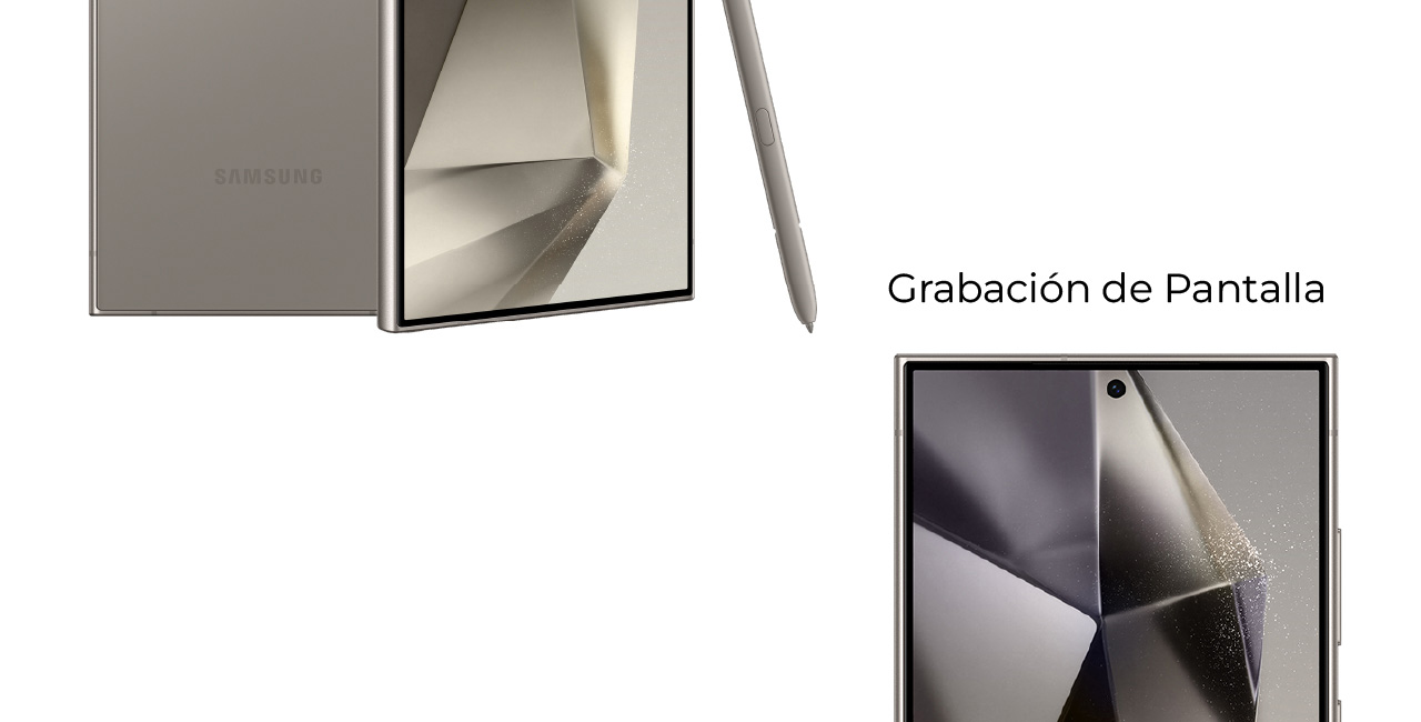 Samsung Galaxy S24 ultra vista trasera con grabación de pantalla