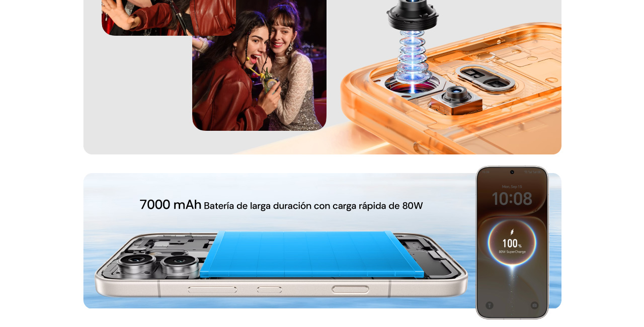 7000 mAh batería de larga duración con carga rápida de 80W