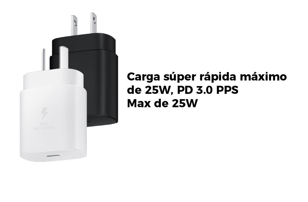 Carga súper rápida máximo de 25W, PD 3.0 PPS Max de 25W