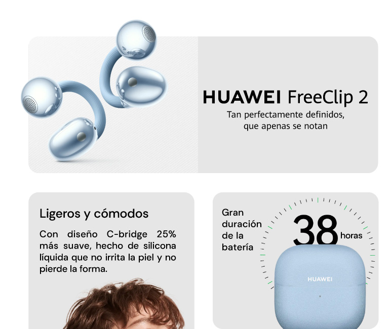 Huawei FreeClip2, Tan perfectamente definidos, que apenas se notan
