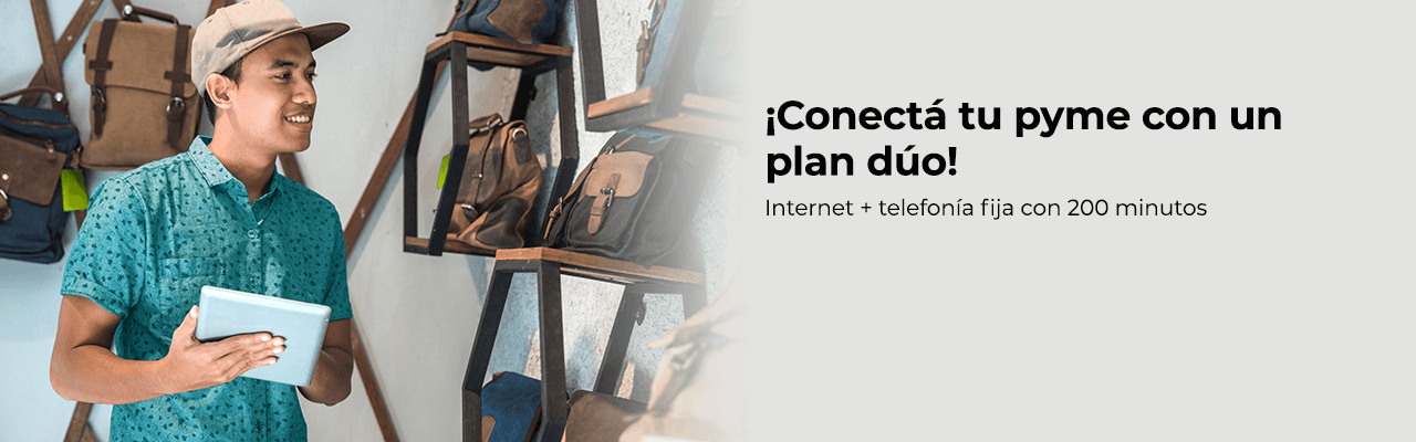 ¡Conectá tu pyme con un plan dúo!  Internet + telefonía fija con 200 minutos