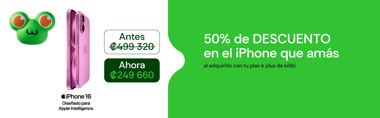 Enamorate del iPhone 16 a 50% de descuento