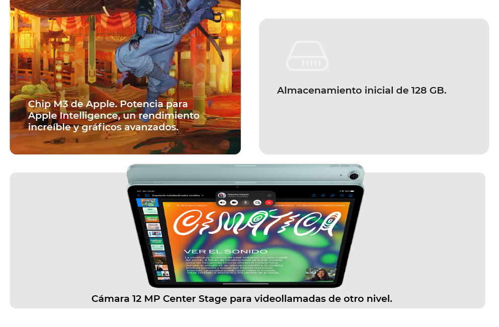 iPad air, con la potencia del chip M3 de apple