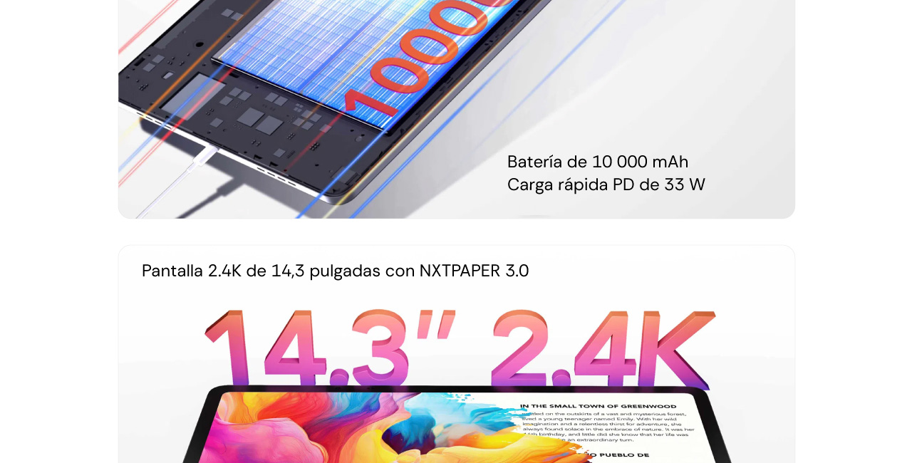 NXTPAPER 14 pantalla 2.4k de 14,3 pulgadas