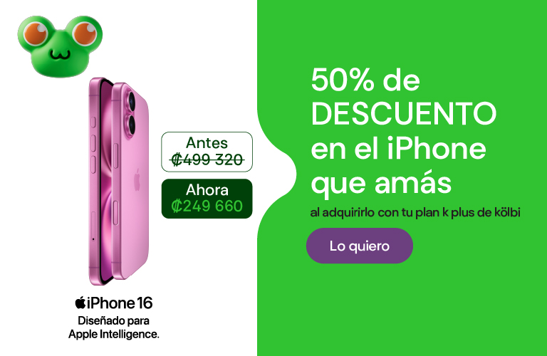Enamorate del iPhone 16 a 50% de descuento