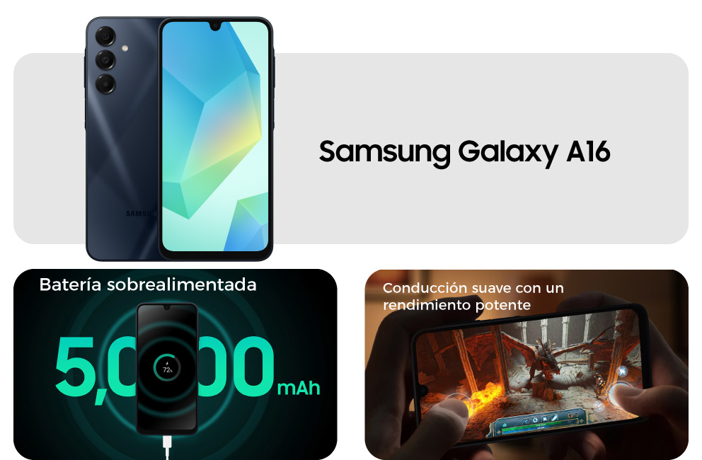 Samsung Galaxy A16 con batería sobrealimentada