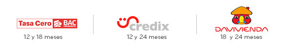 llevátelo con tasa cero BAC a 12 y 18 meses o credix a 12 y 24 meses