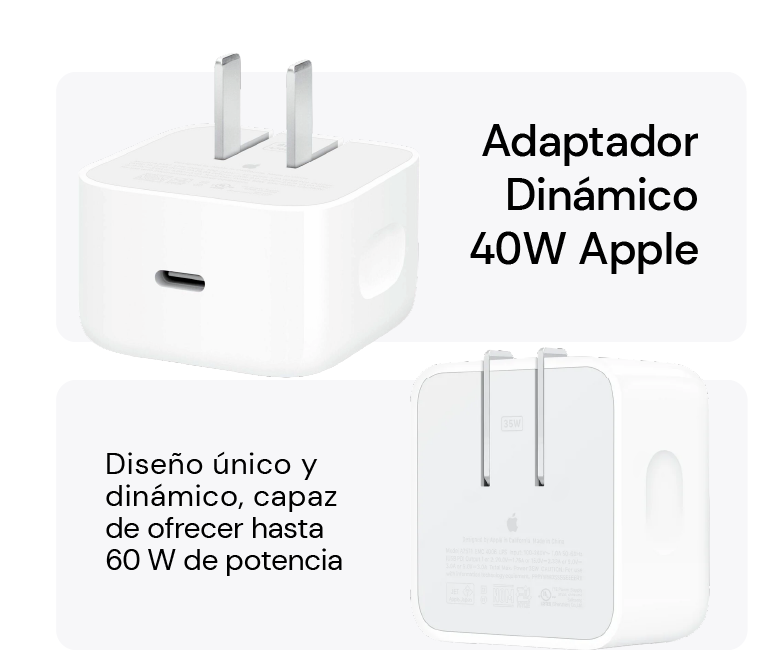 Apple Power adapter, carga rápida y eficiente