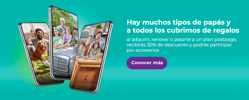 Este Día del Padre al adquirir, renovar o pasarte a plan kölbi postpago obtendrás grandes beneficios