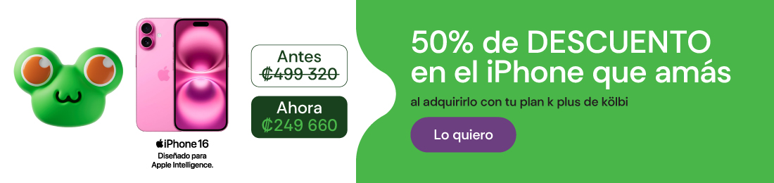 Enamorate del iPhone 16 a 50% de descuento