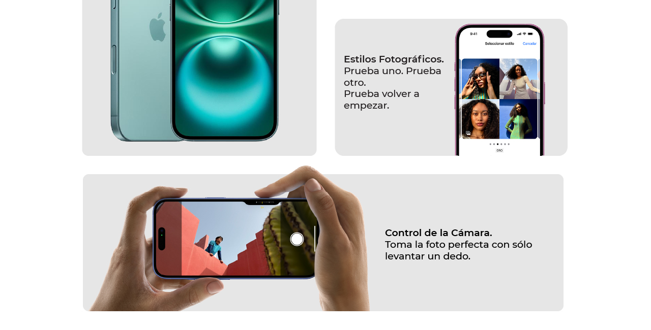 iPhone 16 Plus con control de la cámara, toma la foto perfecta