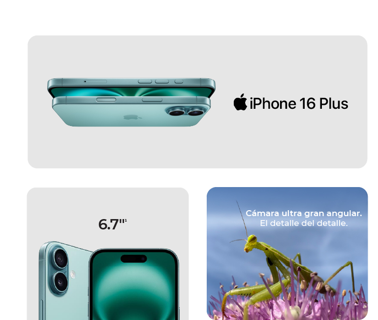 iPhone 16 Plus con cámara ultra gran angular