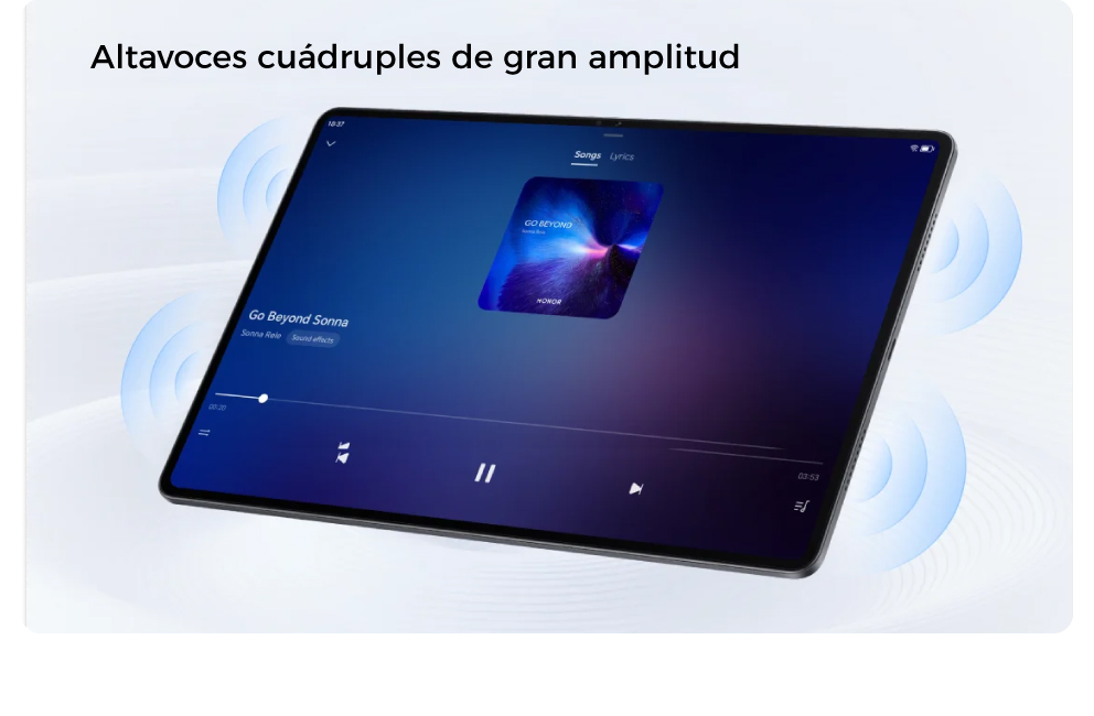 Pad X8a con altavoces cuádruples de gran amplitud