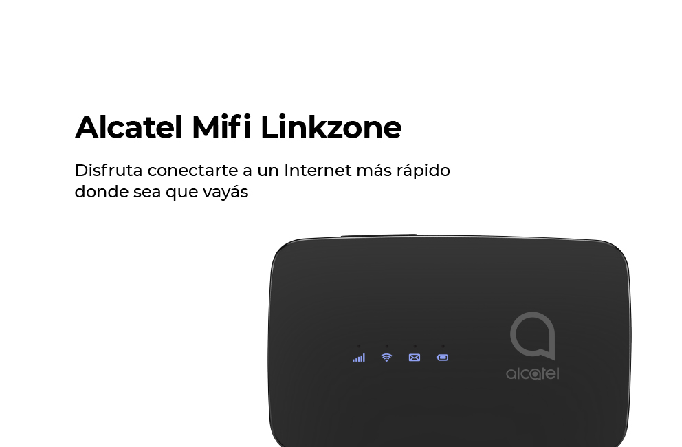 Disfrutá conectarte a un Internet más rápido donde sea que vayás con el MIFI Alcatel LINKZONE