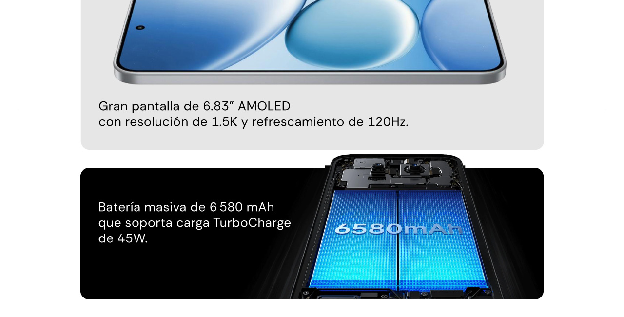 Batería masiva de 6 580 mAh