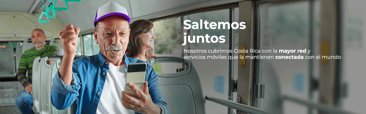 ¡Saltemös juntos! Te cubrimos con la mayor red y servicios móviles que la mantiene conectada con el mundo