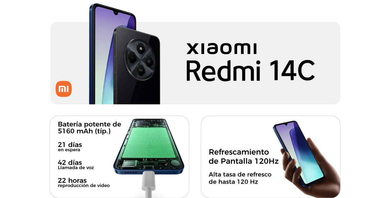 Batería potente de 5160 mAh