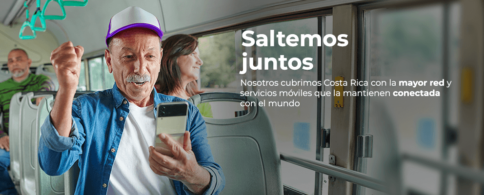 ¡Saltemös juntos! Te cubrimos con la mayor red y servicios móviles que la mantiene conectada con el mundo