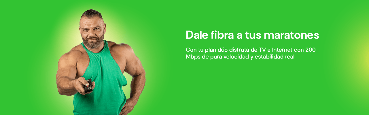 Dale fibra a tus maratones con tu plan dúo de Tv e Internet