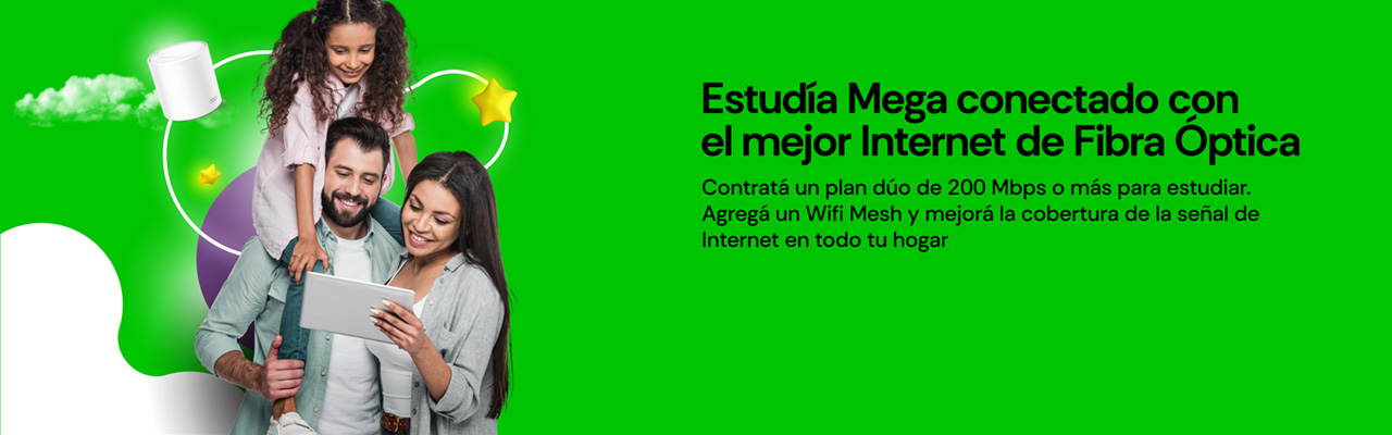 Estudía Mega conectado con el mejor Internet de Fibra Óptica