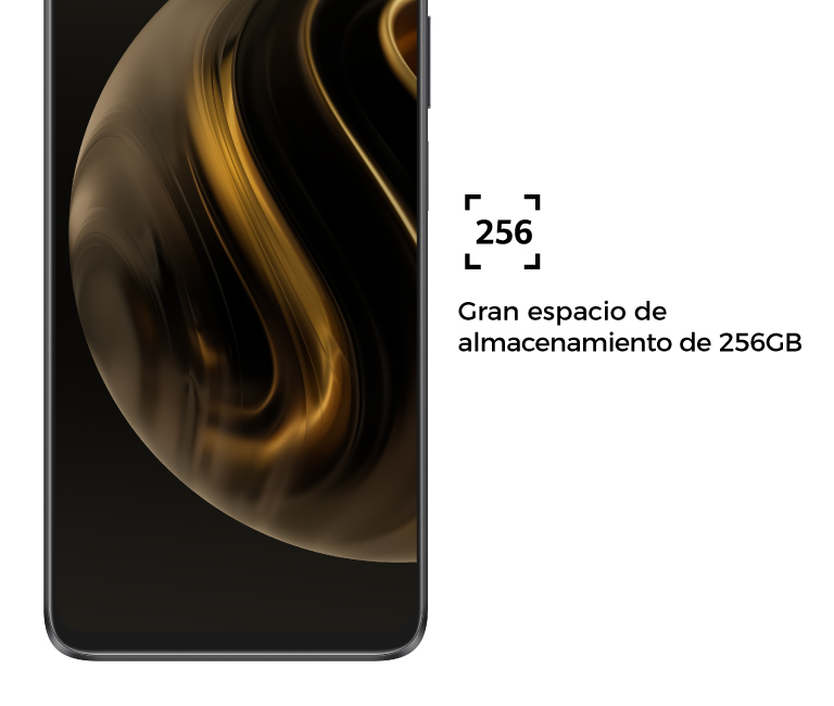 Gran espacio de almacenamiento de 256GB.