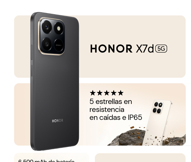 HONOR X7d: 5 estrellas en resistencia en caídas e IP65 