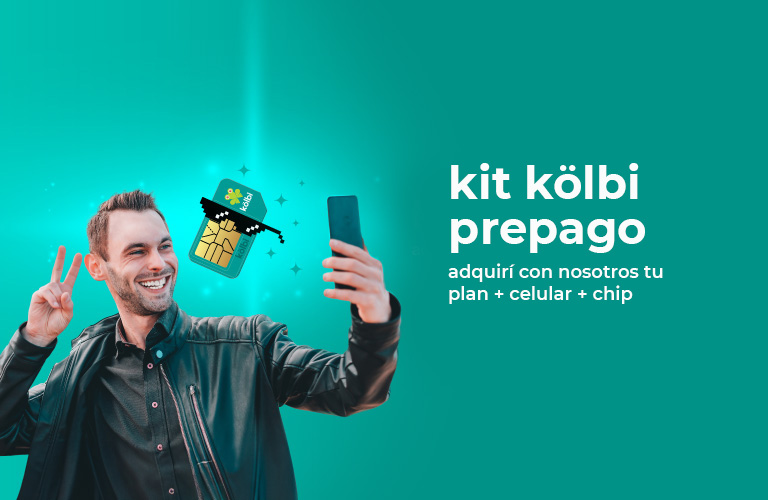Con tu kit kölbi prepago tenés celular nuevo, chip y plan Dominio que te da Internet, minutos y GIGAS extra, compralo ya