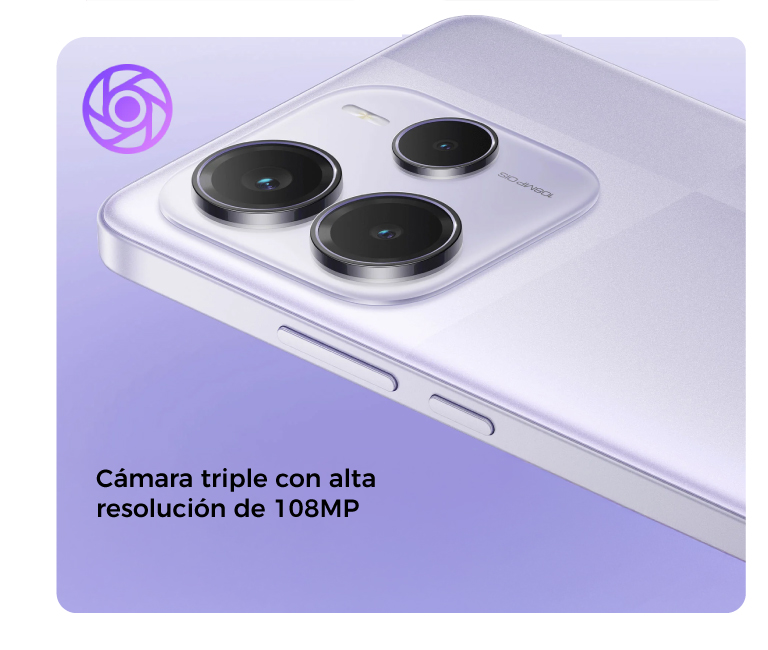 Cámara triple con alta resolución de 108MP