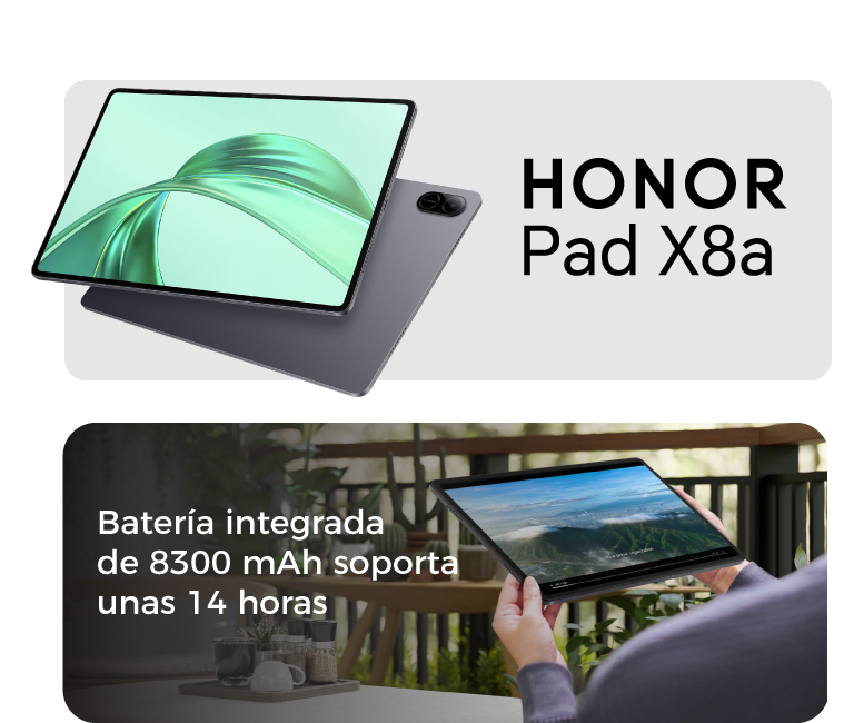 Pad X8a con batería integrada de 8300 mAh soporta unas 14 horas 